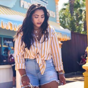 Yellow and White Striped Shirt